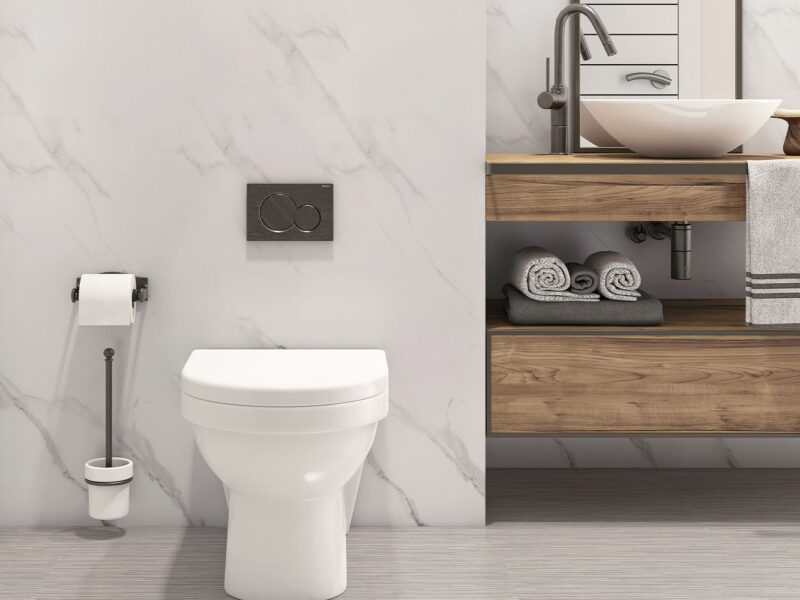 Large Matt Carrara Marble Panel Shower - 2400 x 1000 x 10mm - Image 12
