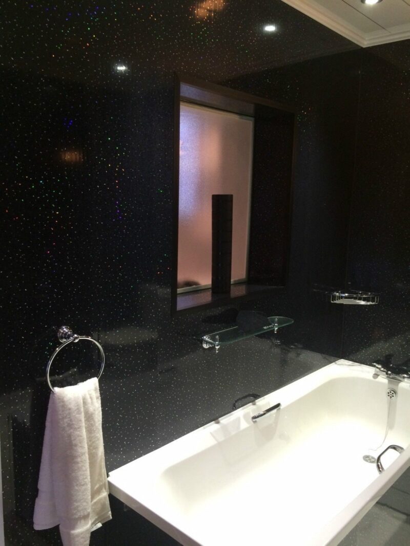 Large Black Sparkle Shower Panel - 2400 x 1000 x 10mm - Image 6