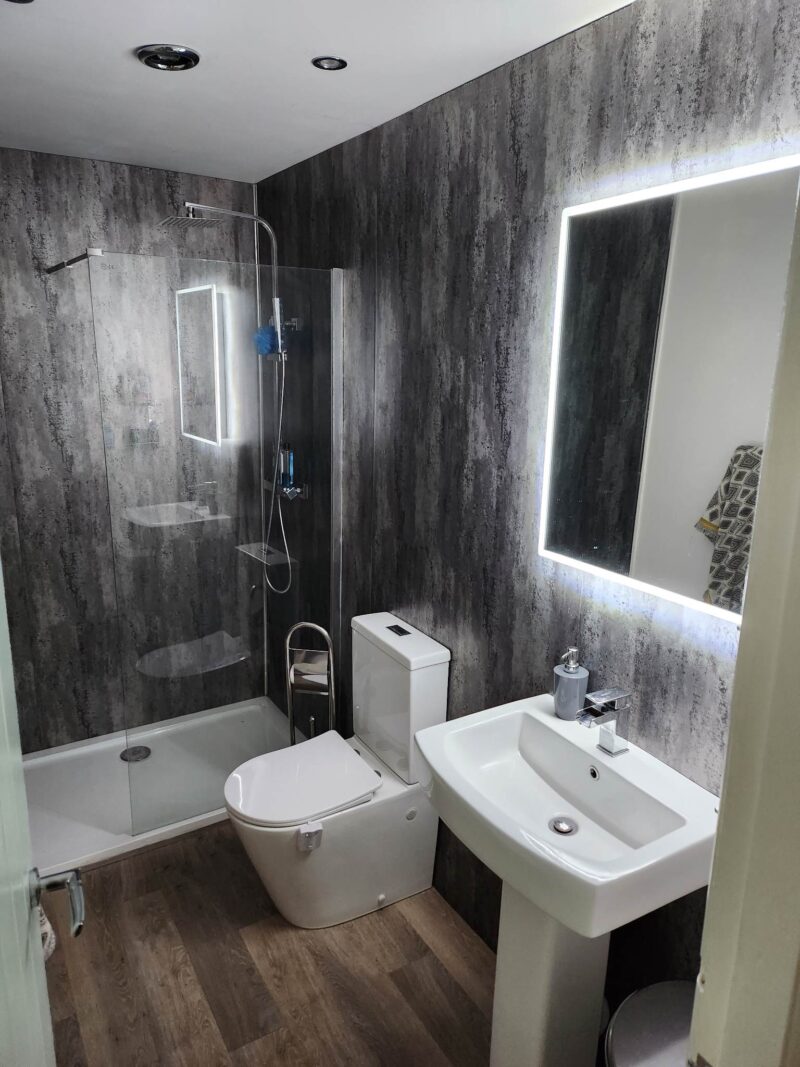 Large Silver Metallic Shower Panel