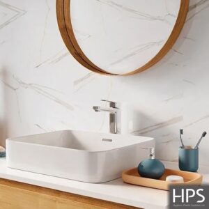 vilo solid tile calacatta white bathroom