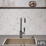 White Sparkle Splash Back heavy duty