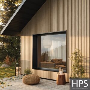 Vilo Fronto Outdoor Slat Panel – Oak V Black - 2950 x 280 x 12mm