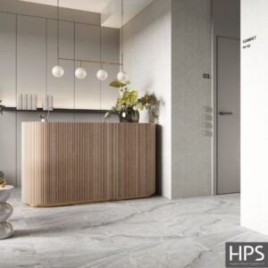 Vilo Ash Grey SPC Tile Flooring kitchen
