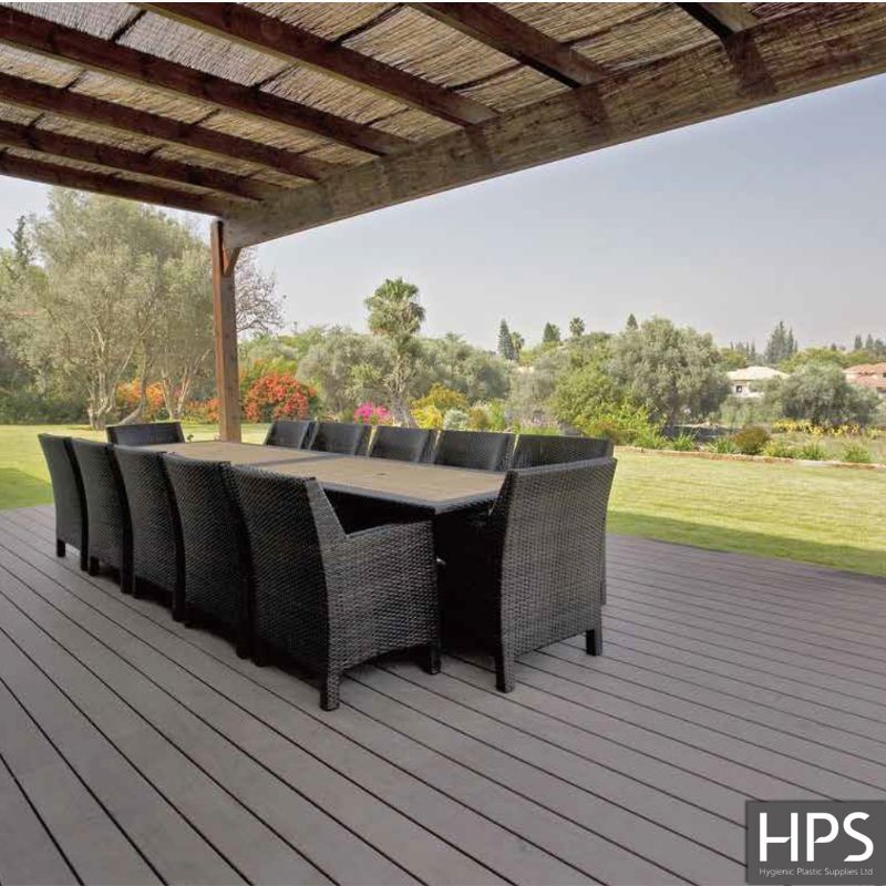 carbon grey decking outdoors
